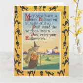 Hexenkatze O' Lantern Pumpkin Black Cat Karte (Gelbe Blume)