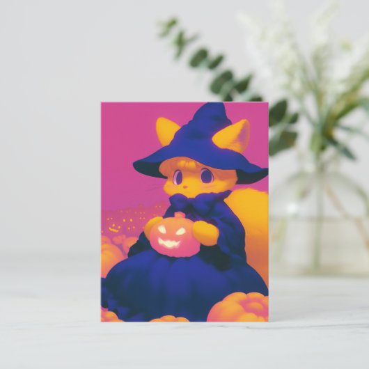 Hexenkatze Postkarte (Stehend Vorderseite)