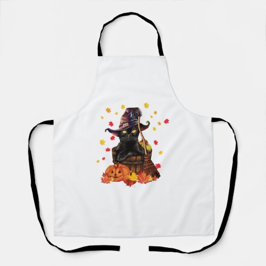 Hexenkatze Pumpkin Fall Lover Funny Cat Geschenk f Schürze (Vorderseite)