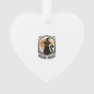 Hexenkatze-Shirt Vintage Halloween-Mond-Design_1 Ornament