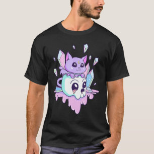 Hexenkatze Süße Pastell-Goth-Horror-Katzen-Totenko T-Shirt