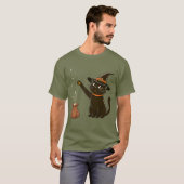 Hexenkatze T - Shirt - Zauberschwarze Katze mit He (Vorne ganz)