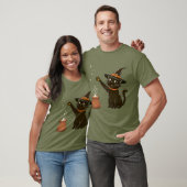 Hexenkatze T - Shirt - Zauberschwarze Katze mit He (Unisex)