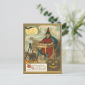 Hexenkatze Tarot Bat Full Moon Black Cat Postkarte (Stehend Vorderseite)