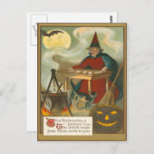 Hexenkatze Tarot Bat Full Moon Black Cat Postkarte (Vorne/Hinten)