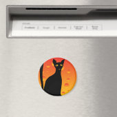 Hexenkatze und Mond Magnet (In Situ (Geschirrspüler))