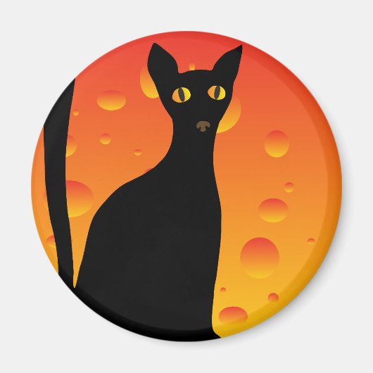 Hexenkatze und Mond Magnet (Vorne)