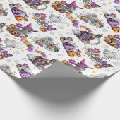 Hexenkatze und Spooky Friends Geschenkpapier (Ecke)