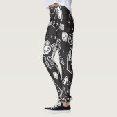 Hexenkatze: Vintage Abgeschiedene Illustration Leggings (Links)