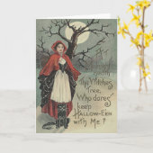 Hexenkatze Vollmond Karte (Gelbe Blume)