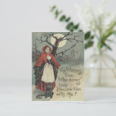 Hexenkatze Vollmond Postkarte (Stehend Vorderseite)