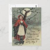 Hexenkatze Vollmond Postkarte (Vorne/Hinten)