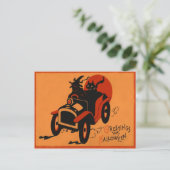 Hexenkatze Vollmond Postkarte (Stehend Vorderseite)