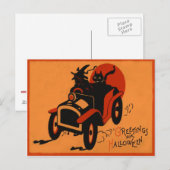 Hexenkatze Vollmond Postkarte (Vorne/Hinten)