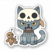 Hexenkatze Voodoo-Puppe Aufkleber (Vorderseite)