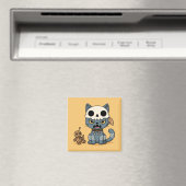 Hexenkatze Voodoo-Puppe Gelb Magnet (In Situ (Geschirrspüler))