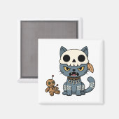 Hexenkatze Voodoo-Puppe Magnet (Vorderseite/Rückseite)