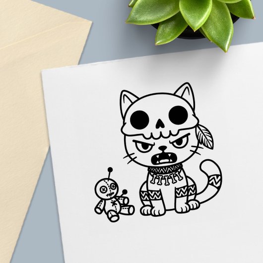 Hexenkatze Voodoo-Puppe Permastempel