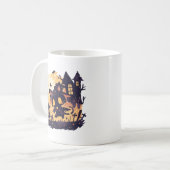 Hexenkatze zu Halloween Kaffeetasse (Vorderseite Links)