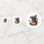 Hexenkatze zu Halloween Konfetti (Rückseiten)