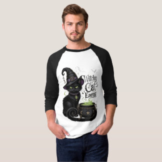 Hexenkatzen-Energie-T-Shirt Männer Halloween-Tee T-Shirt