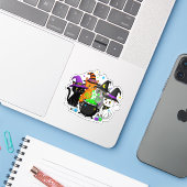 Hexenkatzer Halloween Vinyl Sticker (Laptop mit iPhone)