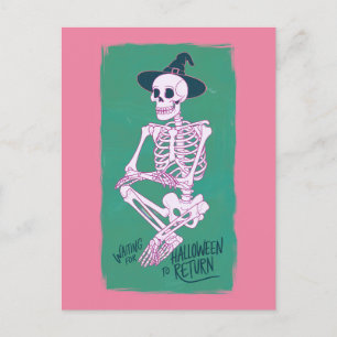 Hexenkelett Wartete zu Halloween zurück Postkarte