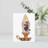 Hexenkerze (Vintage Halloween-Karte) Postkarte (Stehend Vorderseite)