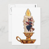 Hexenkerze (Vintage Halloween-Karte) Postkarte (Vorne/Hinten)