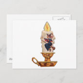 Hexenkerze (Vintage Halloween-Karte) Postkarte (Vorne/Hinten)