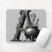 Hexenkessel Cauldron Hexchy Letter A Custom Initia Mousepad (Mit Mouse)