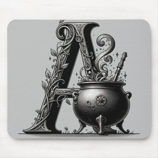Hexenkessel Cauldron Hexchy Letter A Custom Initia Mousepad (Vorne)