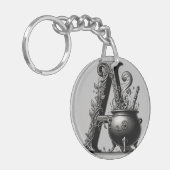 Hexenkessel Cauldron Hexchy Letter A Custom Initia Schlüsselanhänger (Vorderseite links)