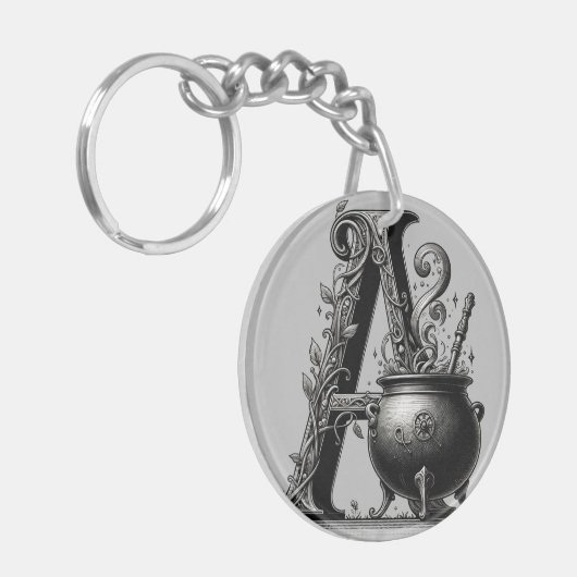 Hexenkessel Cauldron Hexchy Letter A Custom Initia Schlüsselanhänger (Vorderseite links)
