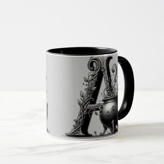Hexenkessel Cauldron Hexchy Letter A Custom Initia Tasse (VorderseiteRechts)
