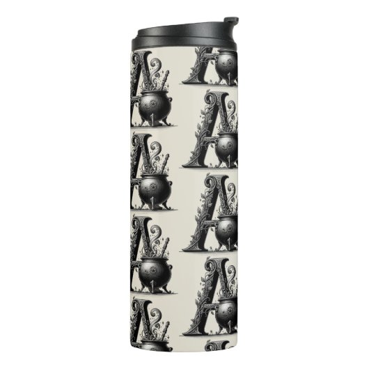 Hexenkessel Cauldron Hexchy Letter A Custom Initia Thermosbecher (Nach links gedreht)