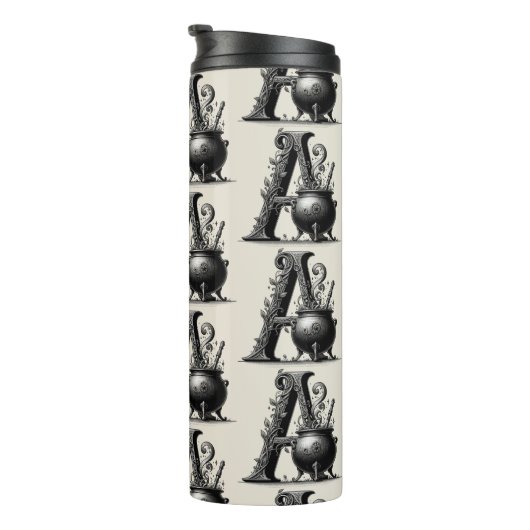 Hexenkessel Cauldron Hexchy Letter A Custom Initia Thermosbecher (Nach rechts gedreht)
