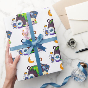 Hexenkessel Cauldron Kochtöpfe unter dem Mondlicht Geschenkpapier