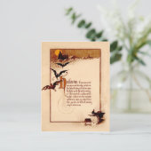 Hexenkessel Fledermaus Vollmond Postkarte (Stehend Vorderseite)