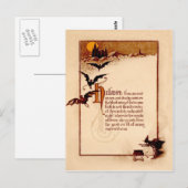 Hexenkessel Fledermaus Vollmond Postkarte (Vorne/Hinten)