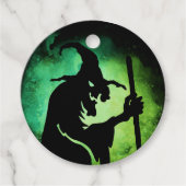 Hexenkessel grün schwarz Halloween Geschenkanhänger (Vorderseite)