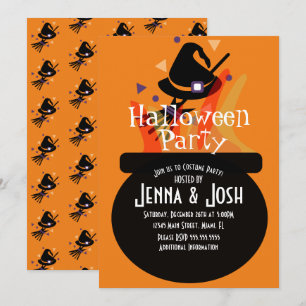Hexenkessel Gruseliges Halloween-Kostenfest Einladung