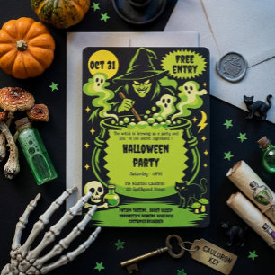 Hexenkessel Halloween-Einladung Einladung