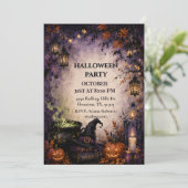 Hexenkessel-Halloween-Party Einladung (Stehend Vorderseite)