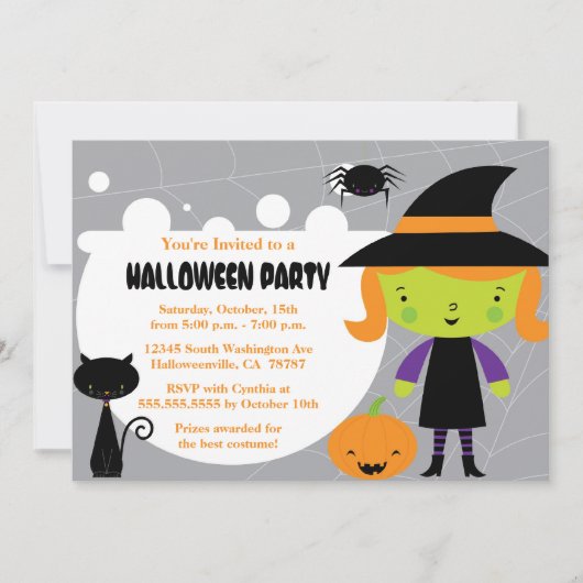 Hexenkessel Halloween Party Einladung (Vorderseite)