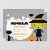 Hexenkessel Halloween Party Einladung (Vorne/Hinten)