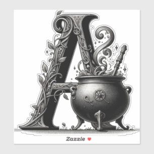 Hexenkessel Hexenartiger Buchstabe A Benutzerdefin Aufkleber