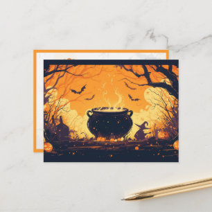Hexenkessel im Kürbisfeld Postkarte