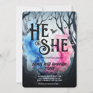 Hexenkessel Pink Blau Halloween Geschlecht Enthüll Einladung