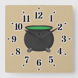 Hexenkessel Quadratische Wanduhr